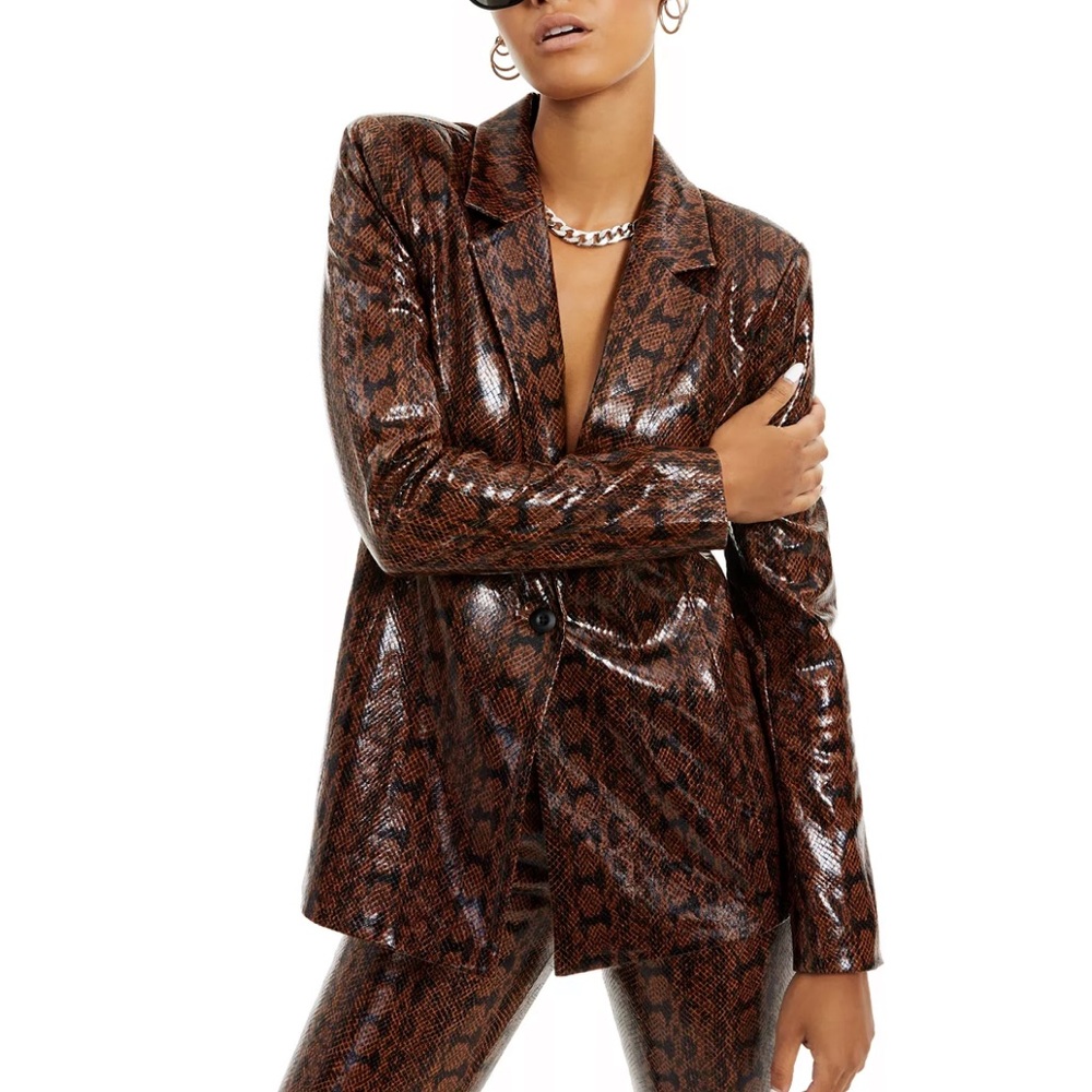 Faux-Snakeskin Blazer by Danielle Bernstein